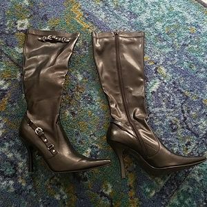 Black high heel boots